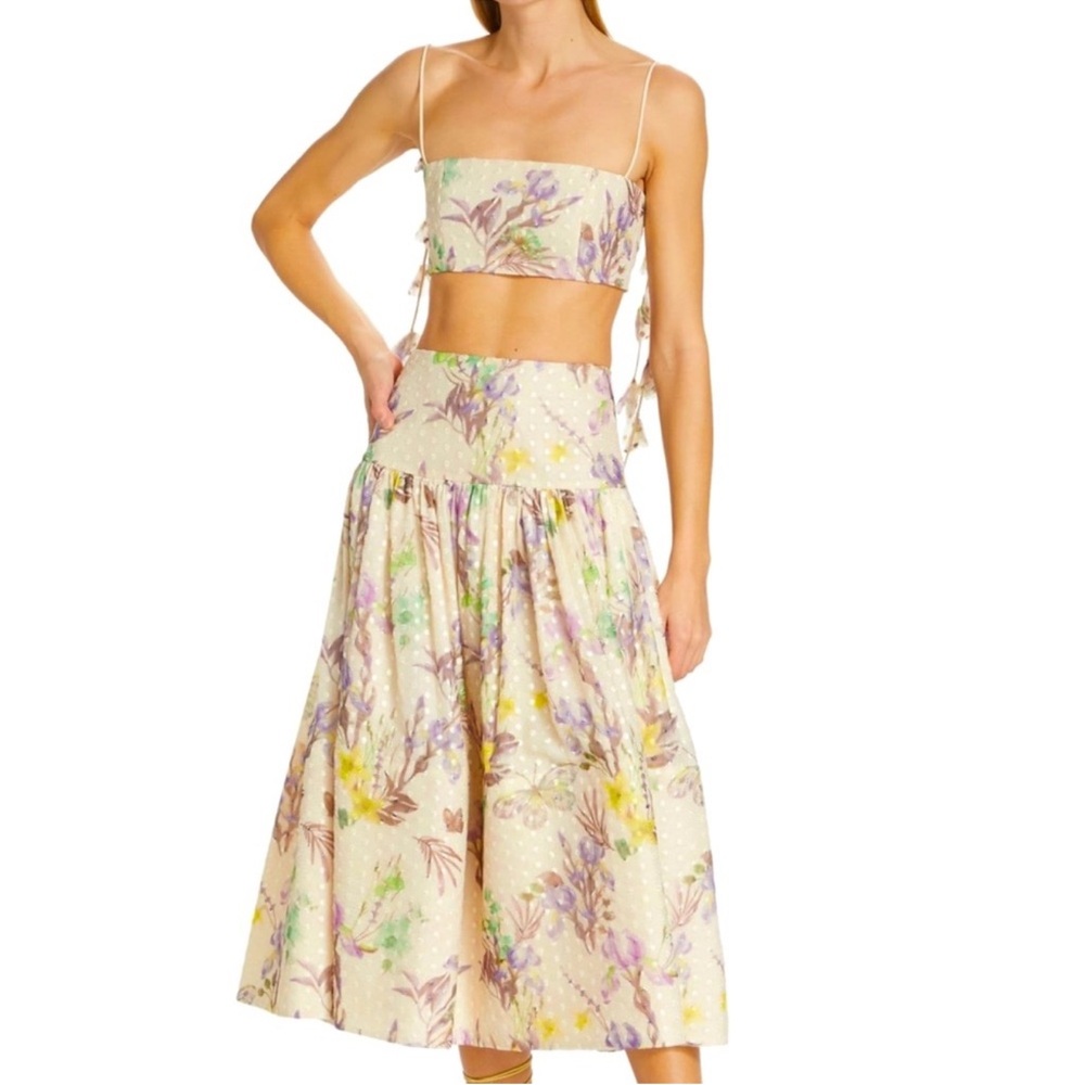 Alexis Evy Top and Pheobe Skirt floral embroidered set